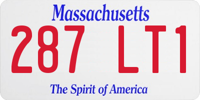 MA license plate 287LT1