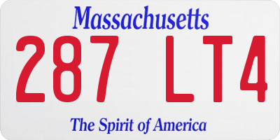 MA license plate 287LT4
