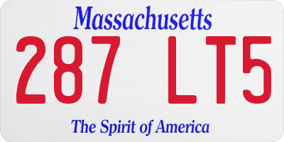 MA license plate 287LT5