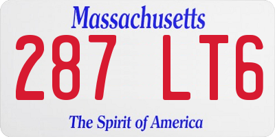 MA license plate 287LT6