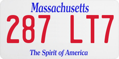 MA license plate 287LT7