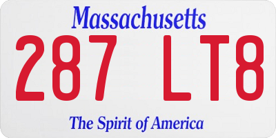 MA license plate 287LT8