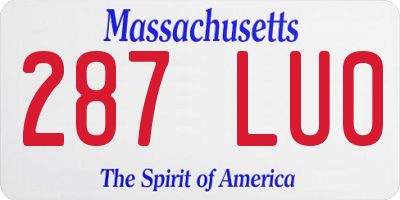 MA license plate 287LU0