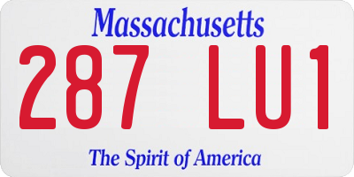 MA license plate 287LU1