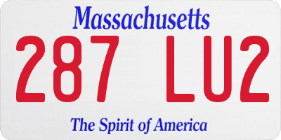 MA license plate 287LU2