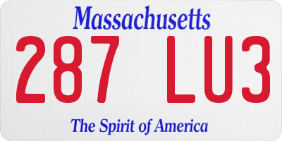 MA license plate 287LU3