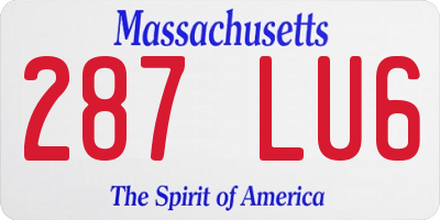 MA license plate 287LU6