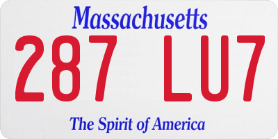MA license plate 287LU7