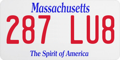 MA license plate 287LU8