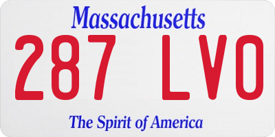 MA license plate 287LV0