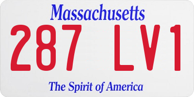 MA license plate 287LV1