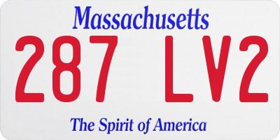 MA license plate 287LV2