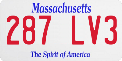 MA license plate 287LV3