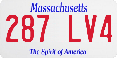 MA license plate 287LV4