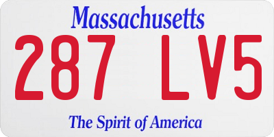 MA license plate 287LV5