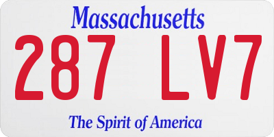 MA license plate 287LV7