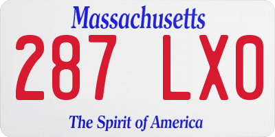 MA license plate 287LX0