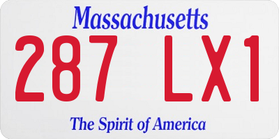 MA license plate 287LX1