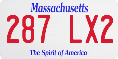MA license plate 287LX2