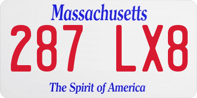 MA license plate 287LX8