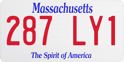 MA license plate 287LY1