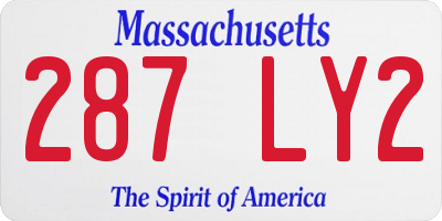 MA license plate 287LY2