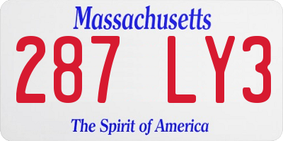 MA license plate 287LY3