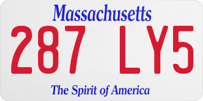 MA license plate 287LY5