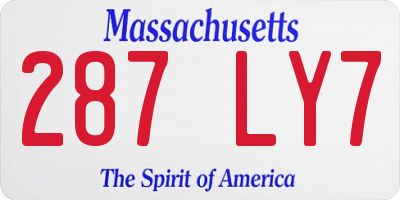 MA license plate 287LY7