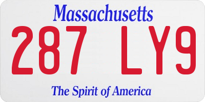 MA license plate 287LY9