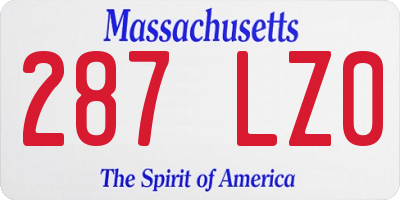 MA license plate 287LZ0