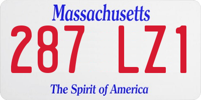 MA license plate 287LZ1