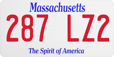 MA license plate 287LZ2