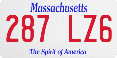 MA license plate 287LZ6