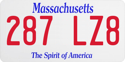 MA license plate 287LZ8