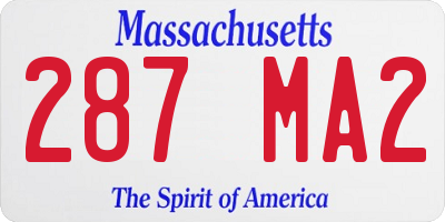 MA license plate 287MA2