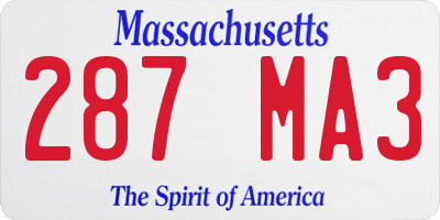 MA license plate 287MA3