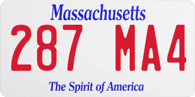 MA license plate 287MA4