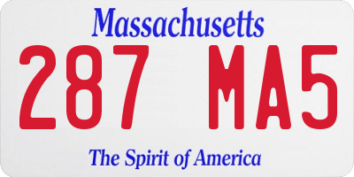 MA license plate 287MA5