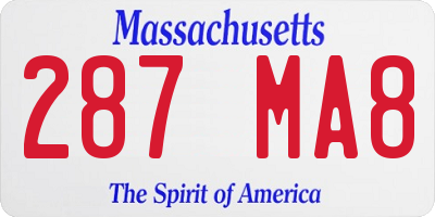 MA license plate 287MA8