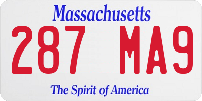 MA license plate 287MA9
