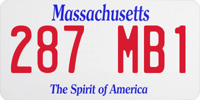 MA license plate 287MB1