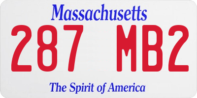 MA license plate 287MB2