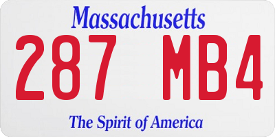 MA license plate 287MB4