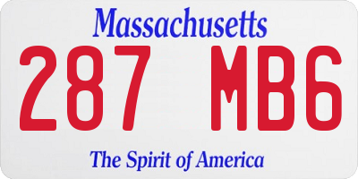 MA license plate 287MB6