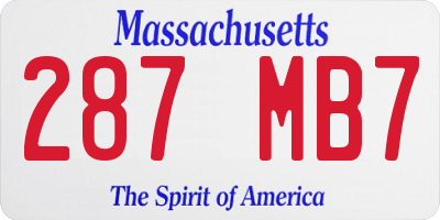 MA license plate 287MB7