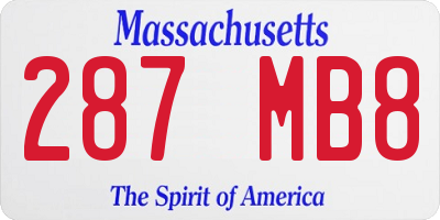 MA license plate 287MB8