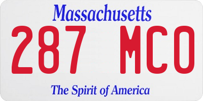 MA license plate 287MC0