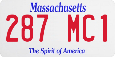 MA license plate 287MC1