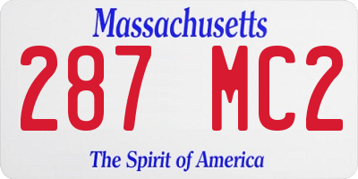 MA license plate 287MC2